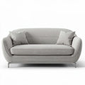 Divano in tessuto grigio per salotto con cuscini – 200 x 90 x 85 cm