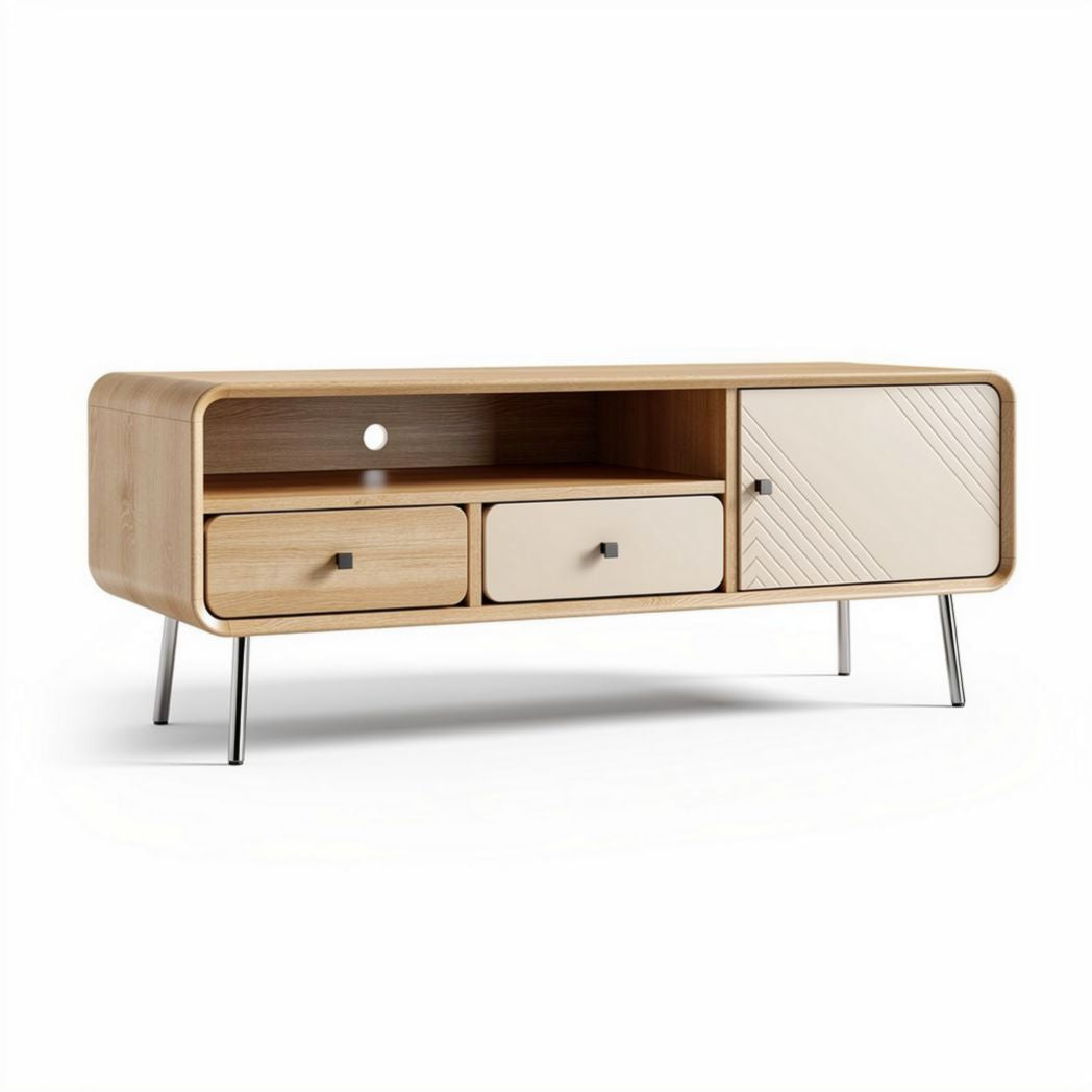 Mobile TV in legno di rovere per soggiorno – 120 x 40 x 45 cm