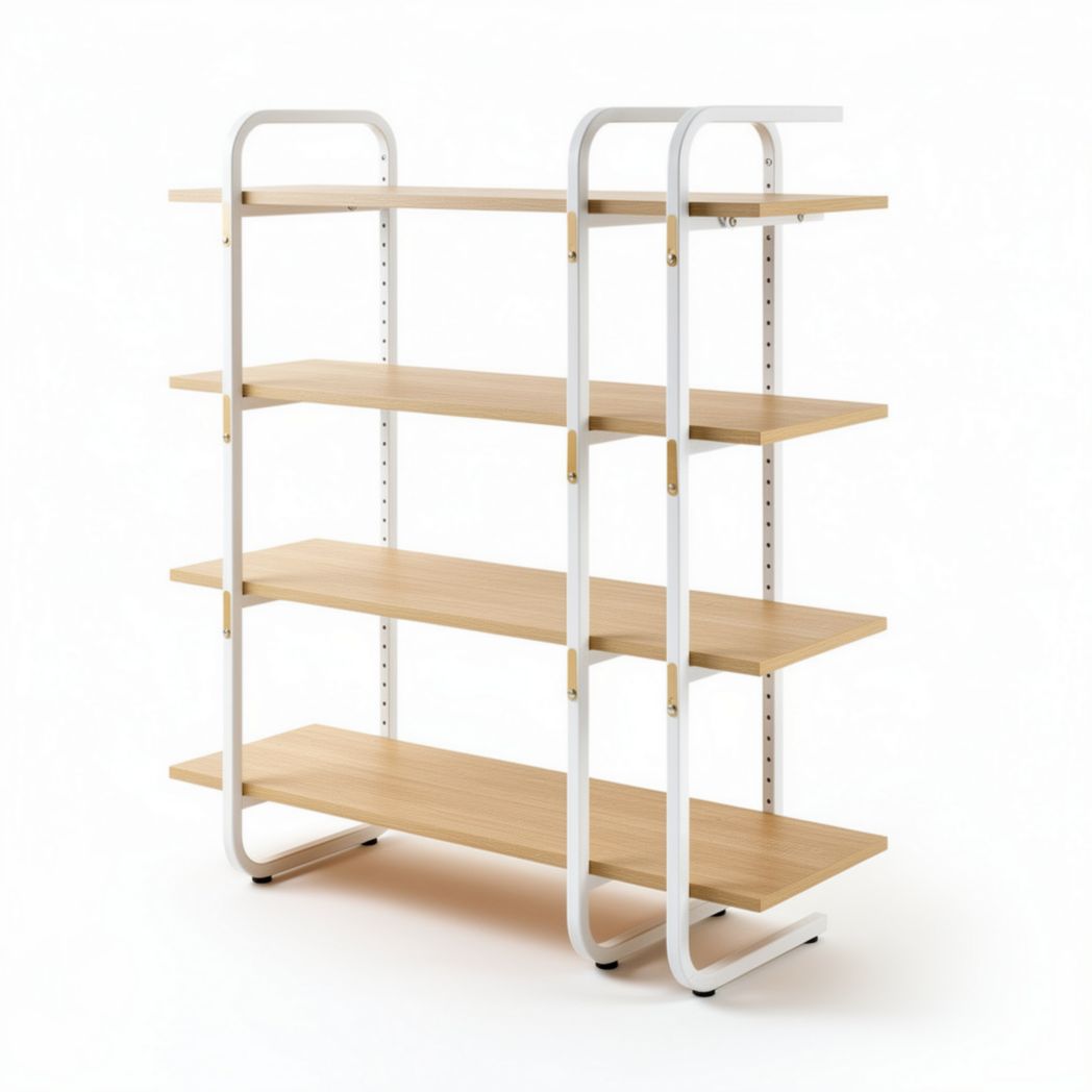 Scaffale in legno e metallo per ufficio o soggiorno – 150 x 80 x 180 cm