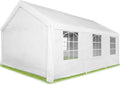 tectake® Outdoor Gazebo 6 x 4 m, Heavy Duty Outdoor Gazebo with Steel Frame, Waterproof Garden Gazebo with Transparent Windows, Gazebo with Side Walls - White