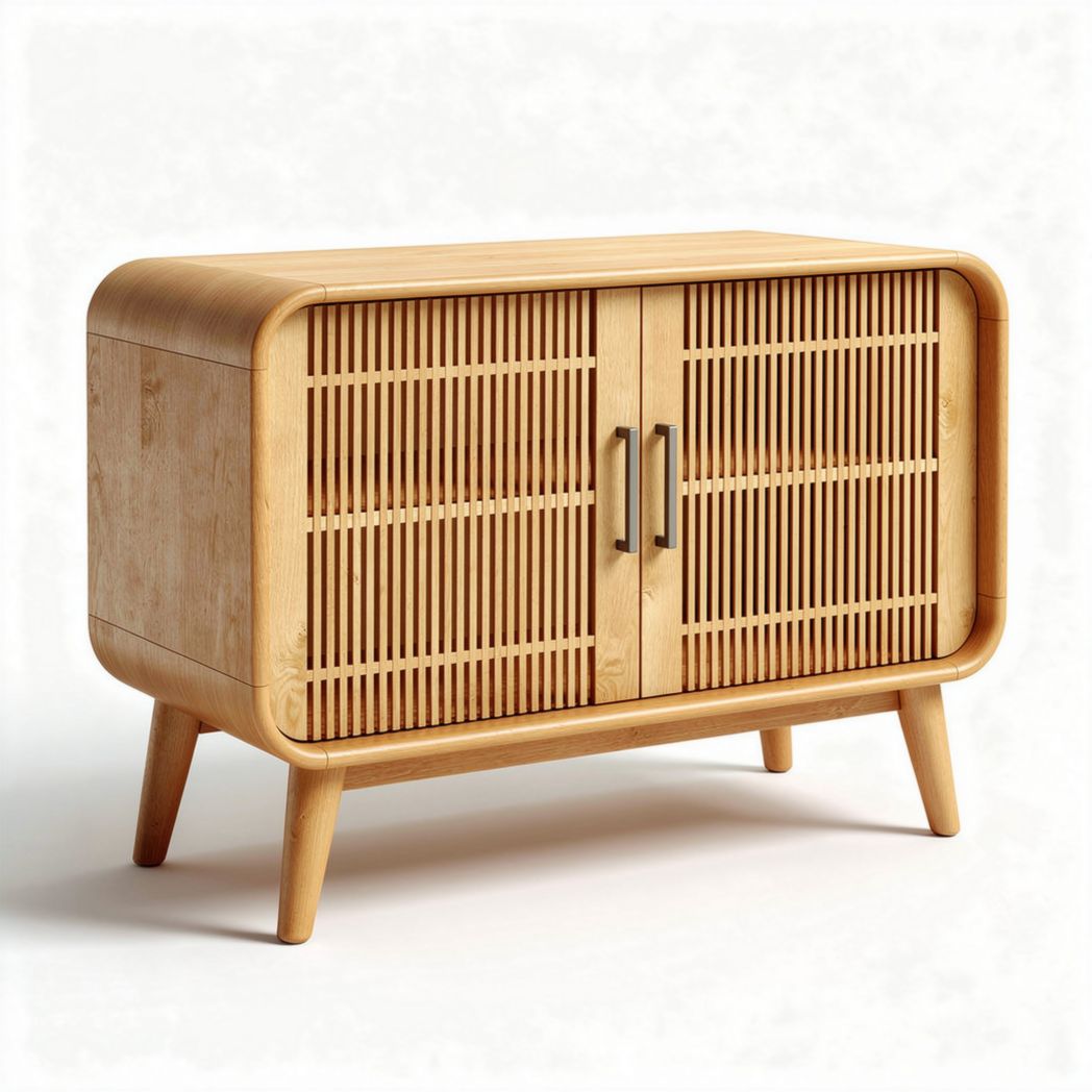 Mobile contenitore in legno di bambù per soggiorno – 80 x 40 x 70 cm