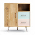 Mobile contenitore in legno con ante e cassetti per soggiorno – 60 x 40 x 80 cm