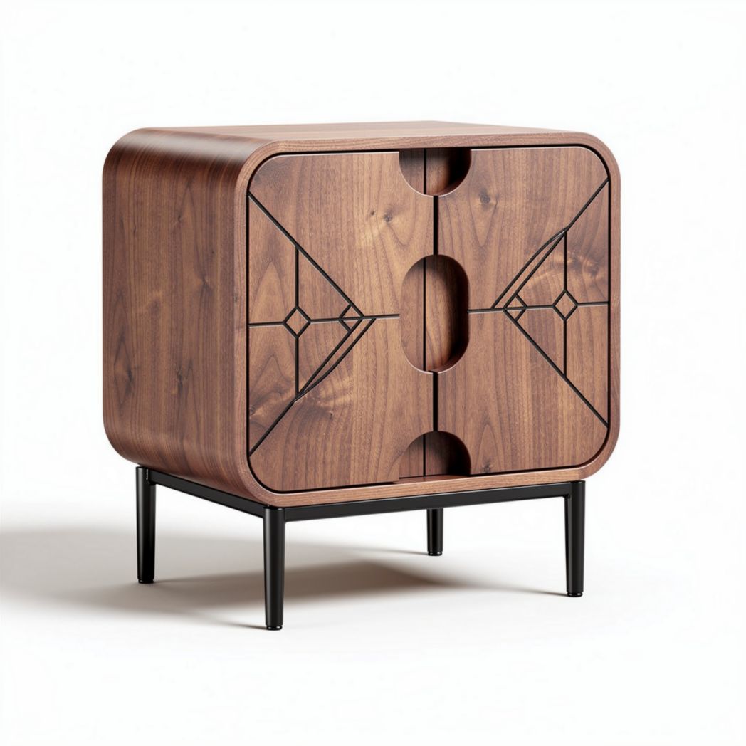 Mobile contenitore in legno di noce per soggiorno – 40 x 40 x 45 cm