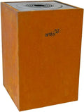 ARTISS Braciere 57 x 57 x 84,4 cm, con piastra per barbecue, griglia centrale in acciaio inox, per esterni, in acciaio corten, marrone, barbecue, plancha, barbecue per giardino, terrazza, eventi