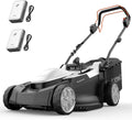Litheli Tagliaerba Tosaerba a Batteria Semovente 43cm, 2x 20V Batterias 4.0Ah, Altezza Regolabile 25-75mm, Sacco 40L, per Prati Fino a 500m²