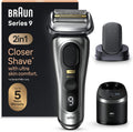 Braun Series 9 PRO +, Rasoio Elettrico Barba, Regolabarba Uomo, Rifinitore di precisione, Custodia Viaggio, Lame Flessibili, SmartCare, Impermeabile, Batteria Litio Ion, Idea Regalo, 9597cc Argento