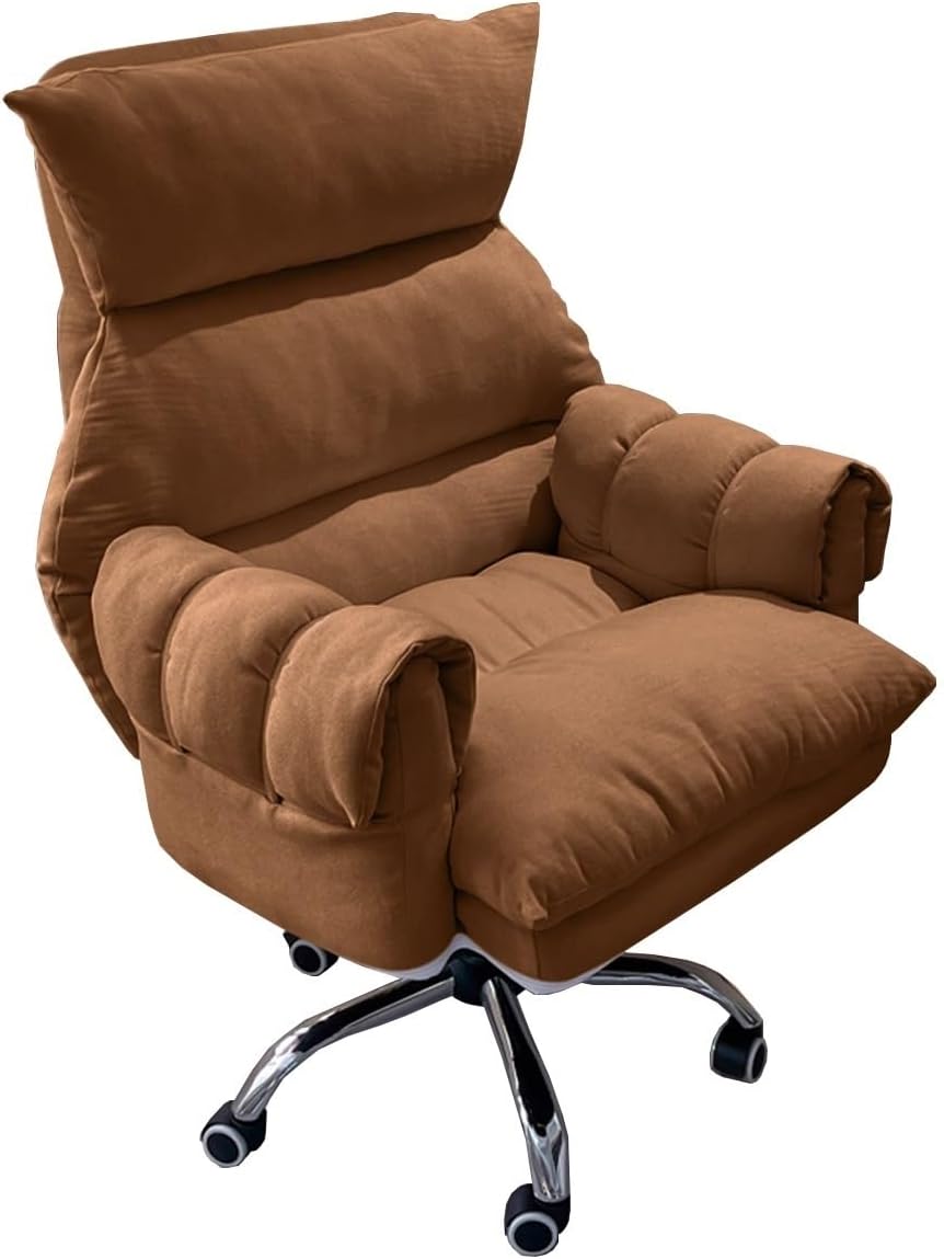 Sedia Da Ufficio Executive Con Braccioli Morbidi Poltrone Reclinabili A Dondolo Regolabili Con Cuscino Imbottito Sedia Girevole Sedie Da Gioco Ergonomiche Per Sala Riunioni(Bruin,A)