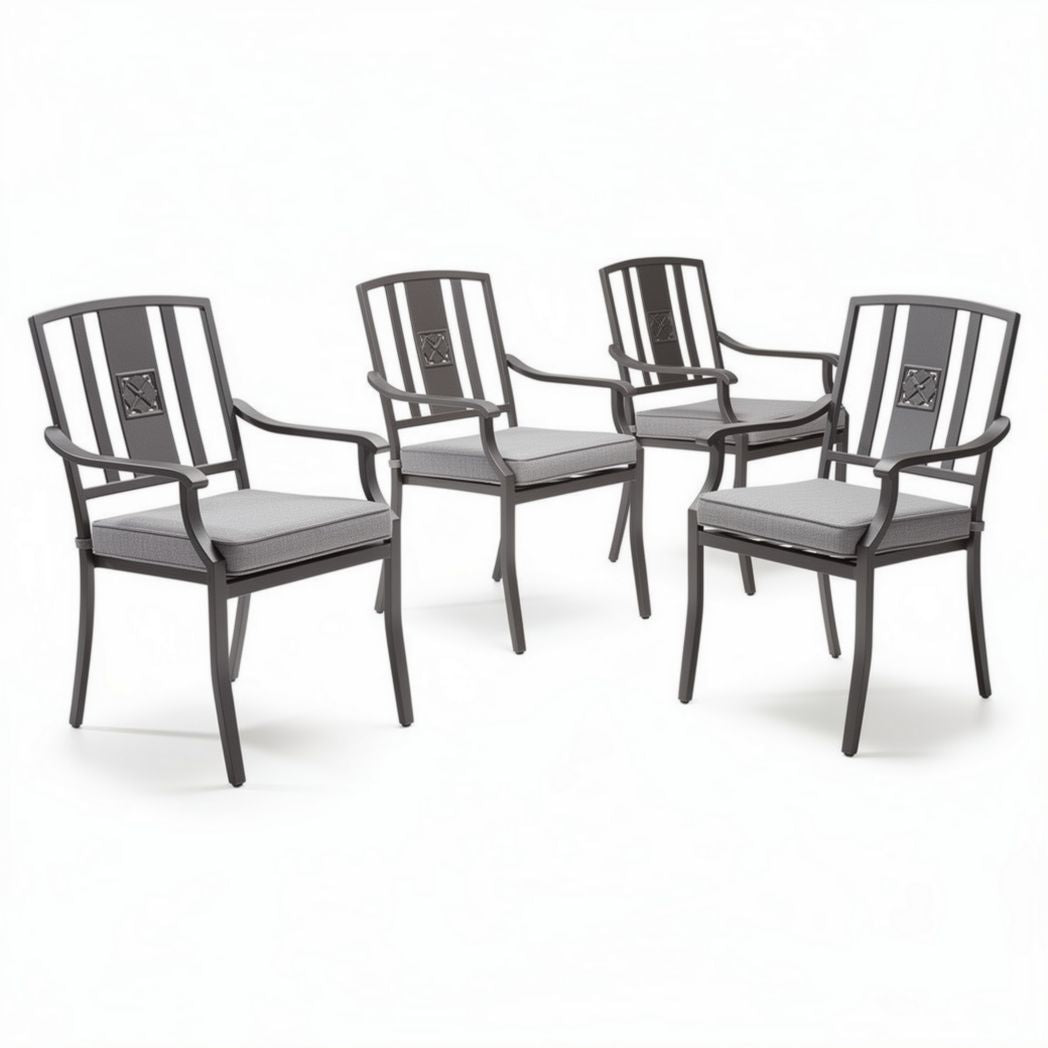 Set di sedie in metallo per esterni – ideale per giardini e terrazzi – materiale resistente agli agenti atmosferici – 50 x 50 x 85 cm
