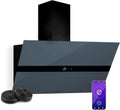 Klarstein WiFusion - Cappa da Cucina, 90cm, Cappa Aspirante, 690 m³/ora, Controllo WiFi  Touch, LED 6000-6500K, Efficienza Energetica A++, Motore: 110W, Grigio-Blu