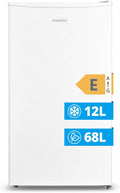 COMFEE' RCD115WH2 Frigorifero Piccolo con Freezer 80 Liter, Frigo Monoporta, Bassa Rumorosità 39db, Porta Reversibile, Compressore Inverter, Luce LED, Adatto per Casa, Ufficio, Camera, Bianco
