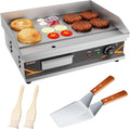 Piastra Elettrica Professionale Ghisa 54cm Commerciale liscia +rigata Grill Elettrico Acciaio Inox per Carne Pesce Bistecche Cotolett