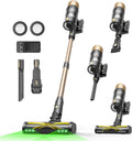 Ultenic Aspirapolvere per scopa senza fili, 50 kpa/65 min, potente aspirapolvere senza fili, asta telescopico regolabile, design autoportante, tecnologia GreenEye, per tappeti, pavimenti duri, peli di