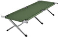 Generico Lettino pieghevole da campeggio esterno in alluminio portatile Singolo leggero Resistente durevole Compatto viaggio a installazione rapida(Green alloy tube)