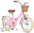Glerc Bicicletta da ragazza con cestino per bambini da 2 a 12 anni, 12 14 16 20 pollici con campanello e stabilizzatori, colori multipli