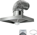 3m Pipe, Cappa di Ventilazione in Acciaio Inox Grande 600 * 310 mm con Ventilatore di aspirazione per Uso Domestico, Alto Volume d'Aria e Basso Rumore (10 Pollici)