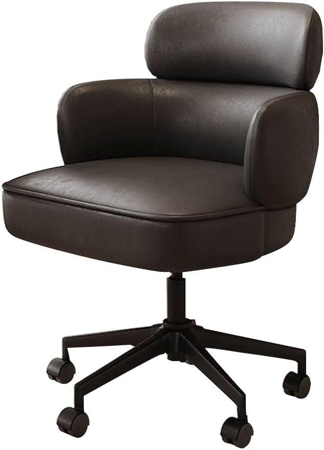 YCKEGEW Sedia Direzionale Con Regolazione In Altezza, Sedia Ergonomica Per Computer Con Braccioli Imbottiti, Sedie Operative Comode Con Schienale Medio E Rotelle(Black,Black Legs)