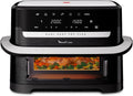 Moulinex Dual Easy Fry Flex Friggitrice ad Aria con Divisore, 2 Scomparti, FlexCook Technology, 2 resistenze superiori, Capacità fino a 9L/2,5kg, 8 Persone, 2700W, 7 Programmi, App My Moulinex, EZ9228(Nero)