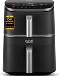 COSORI Turbo Tower Pro Friggitrice ad Aria 10,8L con Rivestimento Ceramico, Cottura a 3 Livelli con Doppia Resistenza, 2630W, 7 Funzioni in 1, 2 Motori DC, 50+ Ricette Online Complete, CAF-DC112(Grigio)
