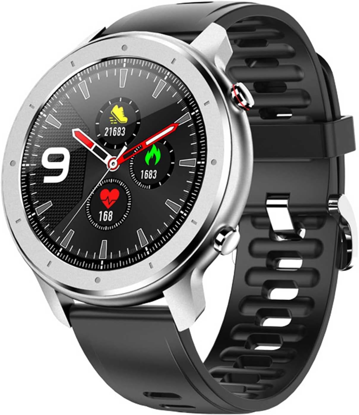 PURRL Orologio intelligente da uomo? Bracciale sportivo con schermo rotondo a tocco completo, contapassi contapassi impermeabile 1.3“ Bracciale contapassi da uomo Smartwatch (D) little surprise