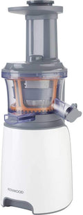 Kenwood JMP600WH PureJuice Estrattore di Succo a Freddo, Centrifuga Slow Juicer con passino, funzione risciacquo, salvagoccia, contenitore raccogli polpa 1,3L, contenitore succo 1L, Bianco/Grigio