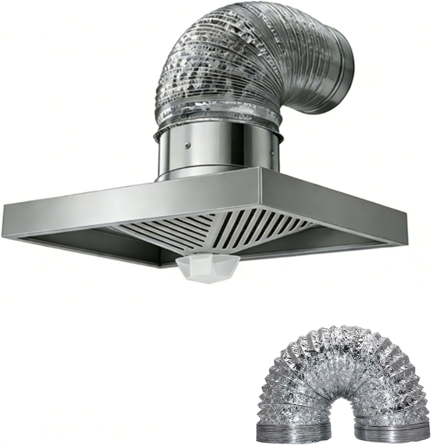 3m Pipe, Cappa aspirante Quadrata da soffitto ad Alta efficienza da 100W, con Tubo di Ventilazione per Un Efficace Ricambio d'Aria nella Tua Cucina (10 Pollici)