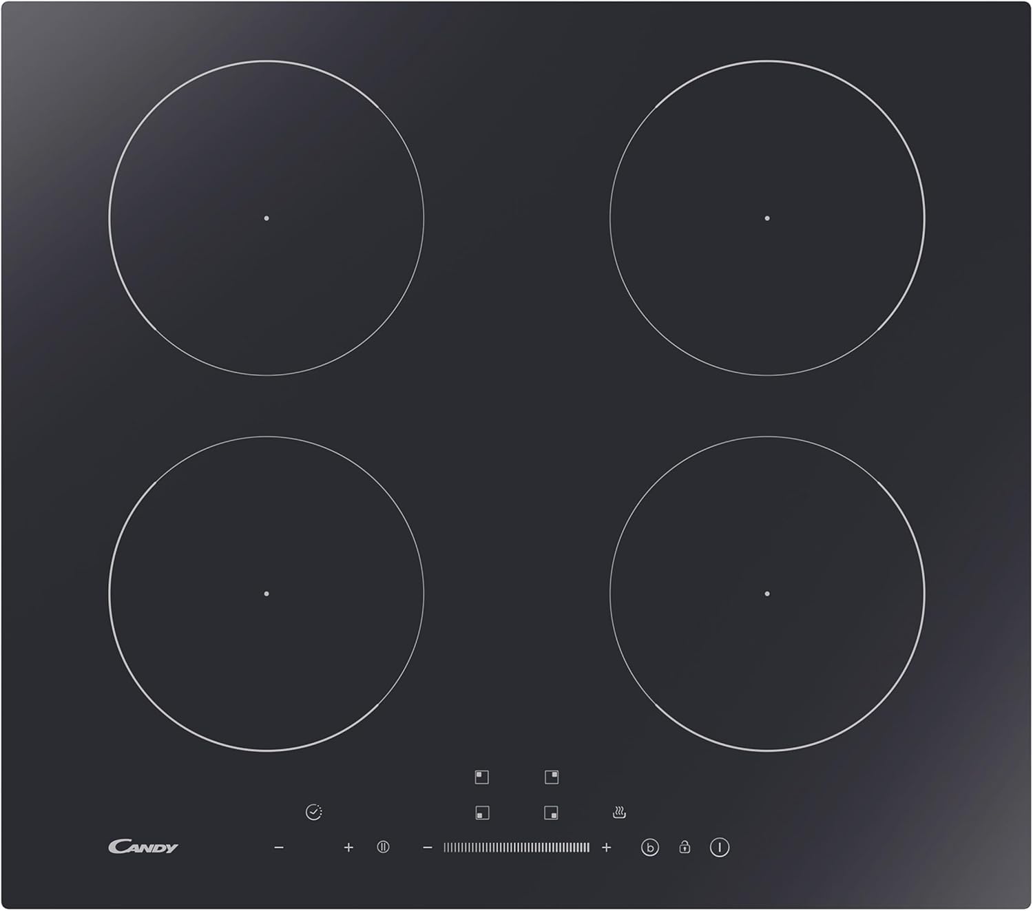 Candy Idea CIS642SCTT/1 Piano Cottua a Induzione, 4 zone cottura, Vetroceramica, da Incasso, Funzione Keep Warm, Power Management, Touch, App hOn, 59x55x52 cm, Nero