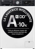 LG AI DD F4R7509TSWB Lavatrice 9kg, a Carica Frontale, Serie R7, Lavatrice Classe A -10%, 1400 giri, TurboWash 360, Autodosaggio, Vapore su 7 Programmi, Wi-Fi, Libera Installazione, Bianco