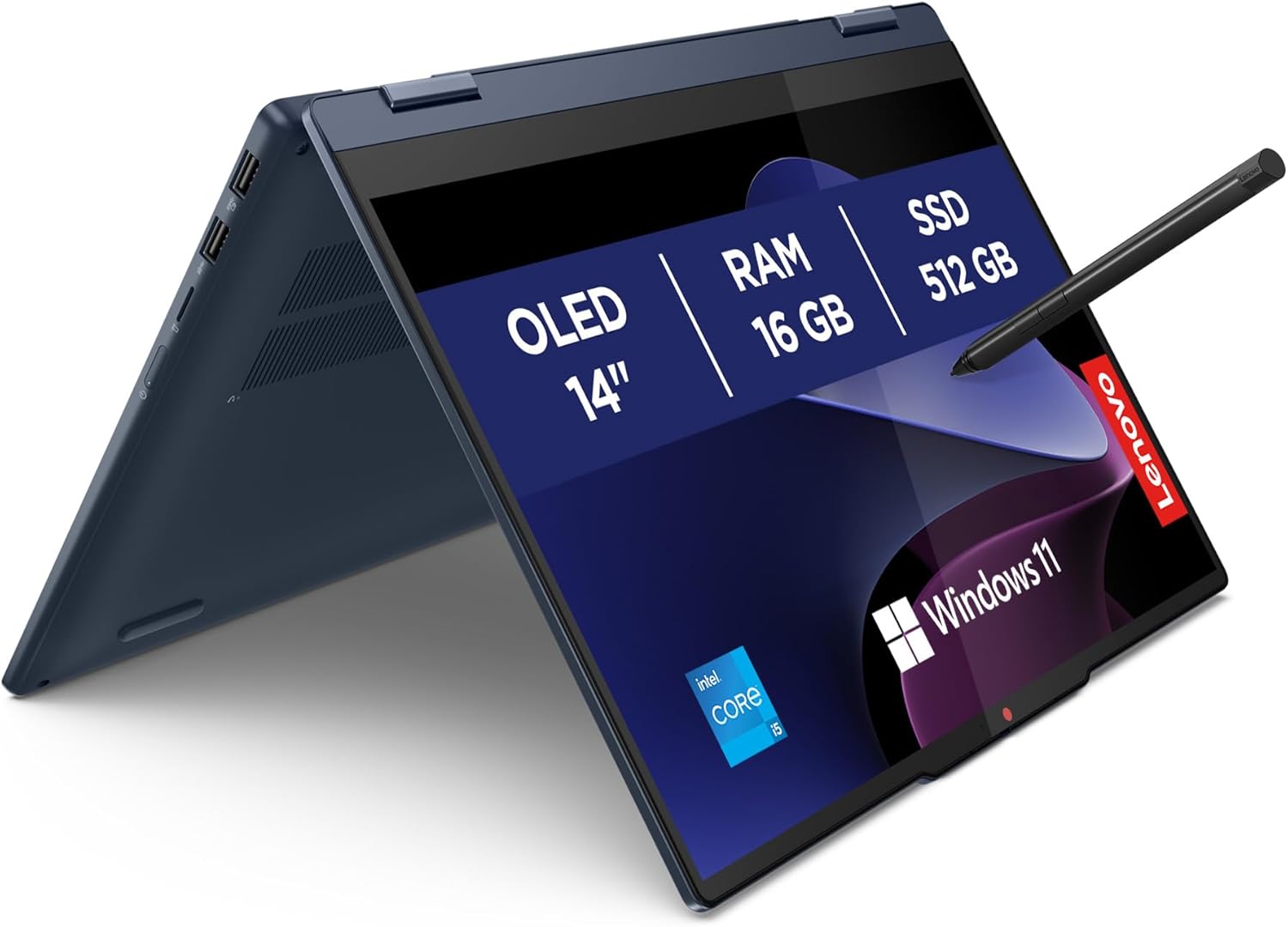 Lenovo IdeaPad 5 (2 in 1) Notebook - OLED Touch 14 WUXGA (1920x1200), Intel Core i5-13420H, 16GB RAM, 512GB SSD, Intel UHD Graphics, WiFi 6, Windows 11H, Digital Pen 2 inclusa - Cosmic Blue