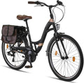 Licorne Bike Stella Plus Premium City Bike in alluminio da 26 e 28 pollici, per ragazze, ragazzi, uomini e donne, cambio a 21 marce, bicicletta olandese StVZO