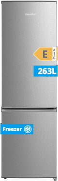 COMFEE' RCB359IX2 Frigorifero doppia porta 262L, Congelatore da incasso, Basso Gelo, Altezza 177.3 cm, 39 dB, Luce LED, Temperatura Regolabile, Inox
