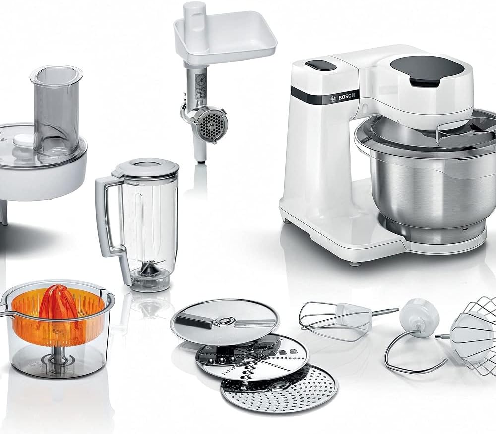 BOSCH - Robot da cucina Serie 2 - Robot da cucina - 700W - 4 velocità + turbo - Ciotola in acciaio inox 3,8 L - Frullatore 1,25