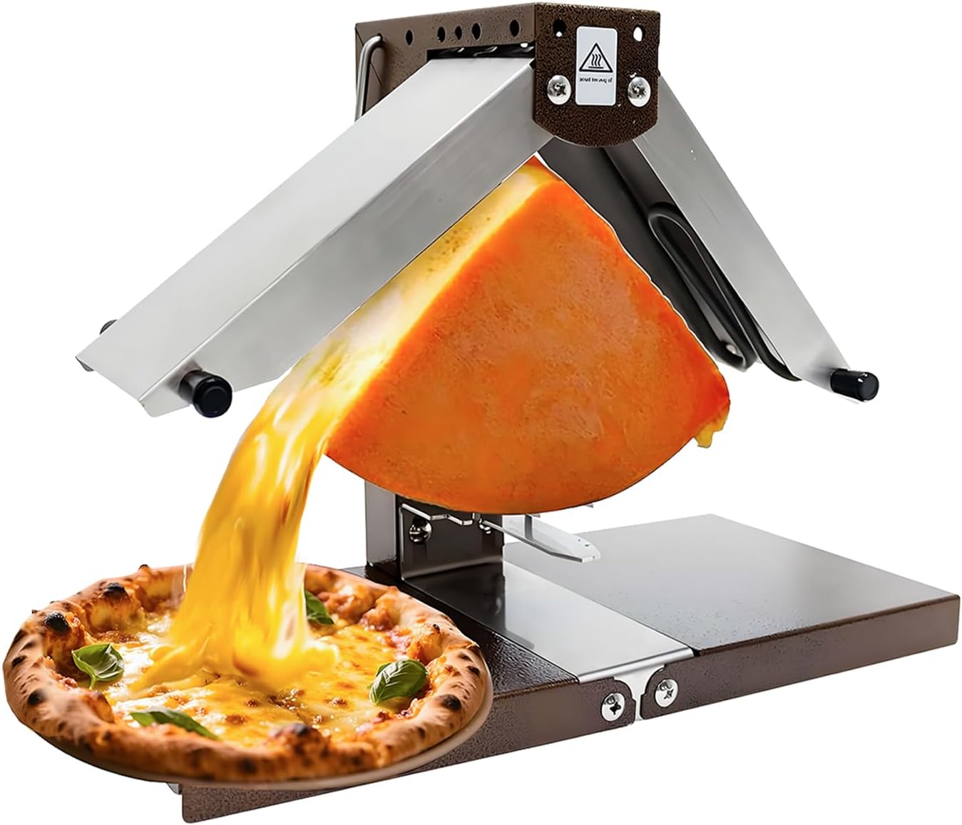 Scioglitore per Raclette a Riscaldamento Rapido da 1000 W, Scaldaformaggio Commerciale in Acciaio Inox, Riscaldamento su Due Lati, Interruttore di Sicurezza, Tubi Pieghevoli 220V