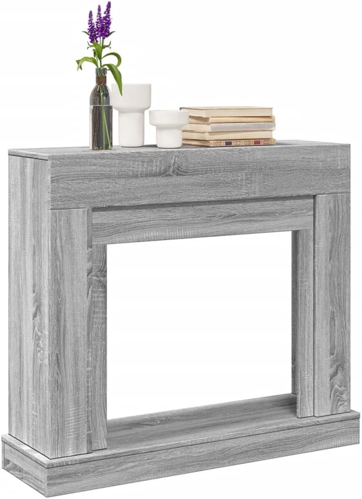 Casa  Giardino,Camino  Stufa A Legna,Camino Surround Grigio Sonoma 100x30x87.5 cm Legno Ingegnerizzato