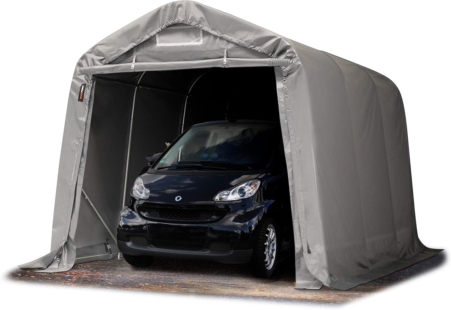 TOOLPORT Tenda Garage 2,4x3,6m Tenda per Il Bestiame Tenda Capannone in PVC ca. 550 g/m² e Stabile Costruzione in Acciaio Grigio