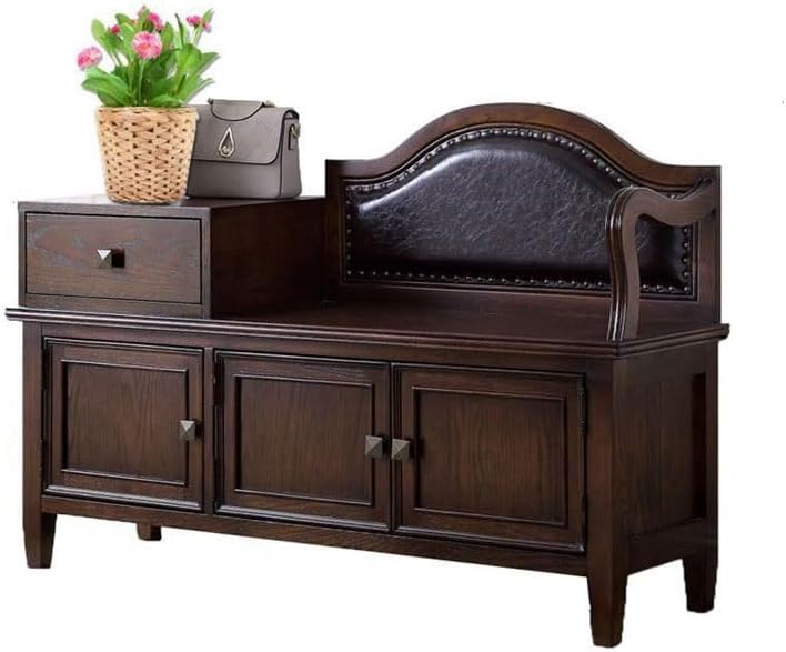 Ottomani Sgabello for cambio scarpe Porta di casa Scarpiera multifunzionale con porta scorrevole for posizionabile(L120cm)