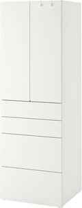 ProTuning PLATSA/SMÅSTAD Wardrobe, White White/with 4 Drawers, 60 x 42 x 181 cm