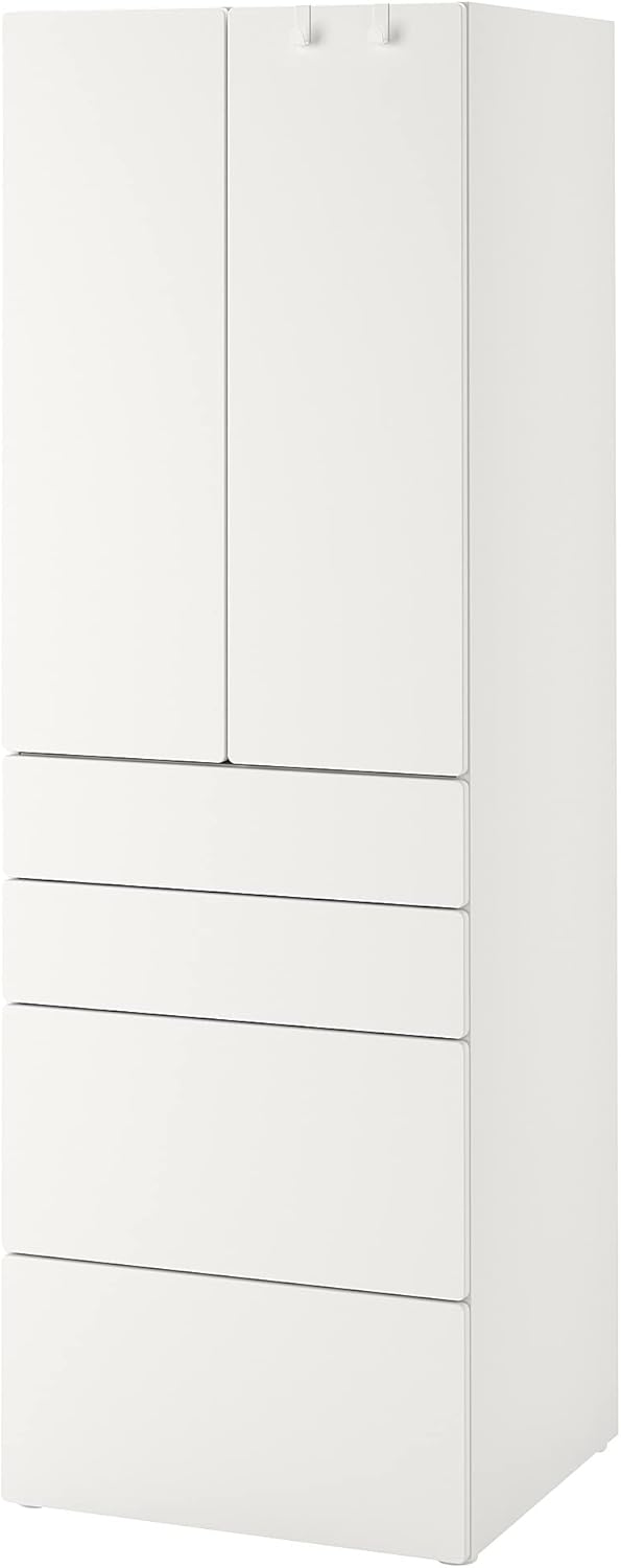 ProTuning PLATSA/SMÅSTAD Wardrobe, White White/with 4 Drawers, 60 x 42 x 181 cm