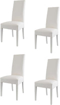 t m c s Tommychairs - Set 4 sedie imbottite modello Luisa per cucina e sala da pranzo, robusta struttura in legno di faggio bianco, seduta e schienale rivestiti in pelle artificiale bianco