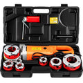 VEVOR Filettatrice per Tubi Elettrica Portatile 6 Matrici, Filiera Elettrica 2300 W, Filettatrice Elettrica Portatile 22 Giri al Min, Infila Tubi Elettrici Portatile Adatto Per Settori di Industrie