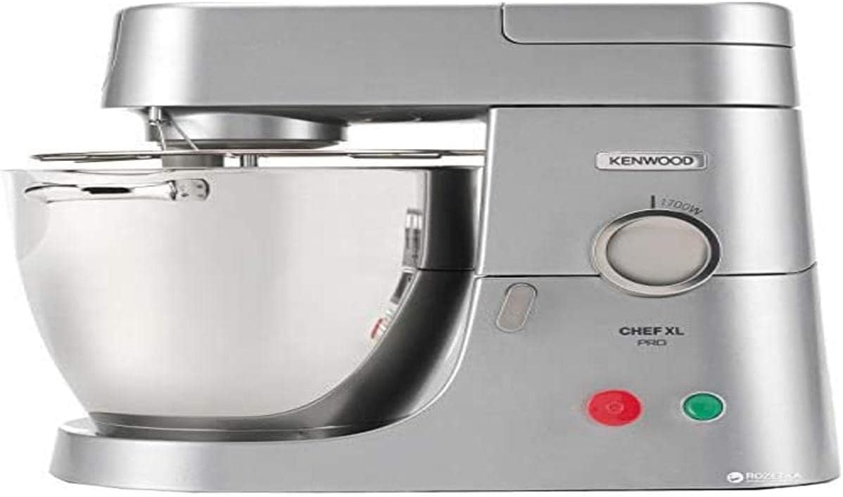 Kenwood KPL9000S Impastatrice Planetaria CHEF XL PRO, Grande Ciotola in acciaio con manici da 6,7L, 3 utensili di miscelazione, Potenza 1700w