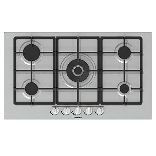 Hisense GM973XF Piano Cottura a Gas, 5 Zone di Cottura, Larghezza 90 cm, Griglie in Ghisa, Accensione Integrata, Inox Anti Impronta, Bruciatore Wok 86x51x9cm : Amazon.it: Grandi elettrodomestici(5 fuochi griglie in ghisa)