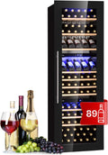 KLARSTEIN Cantinetta Vino Refrigerata a Tre Zone per Interno/Esterni, Frigo Bar, Cantina Vino con Vetrina, Mini Frigo con Protezione UV, Frigorifero Piccolo Touch Control 5-18°C, 246 L, 89 Bottiglie(Nero)